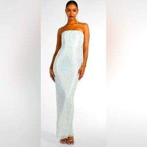 White rhinestone dress; XS